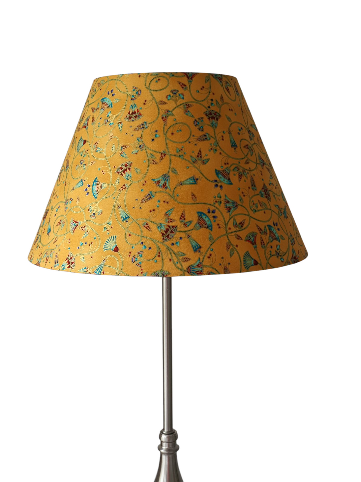 Handmade 30cm Conical Lampshade, Coolie Lampshade - Ancient Beauty Fabric