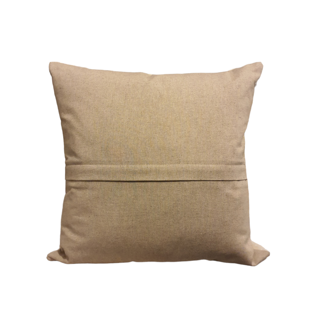 The reverse of the cushion cover which shows the enclosed zip.