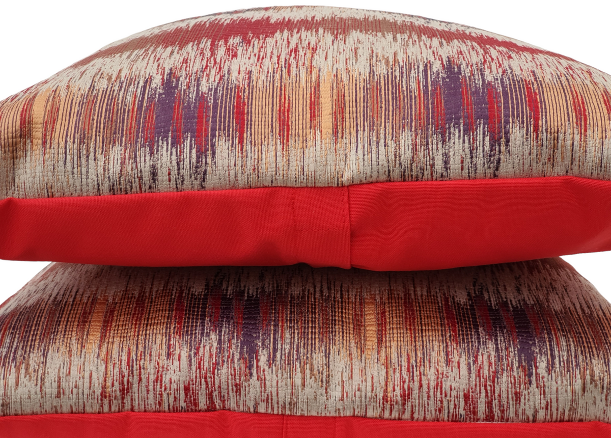 Handmade Zipped Cushion Cover (18 x 18), Distressed Stripe Pattern Fabric