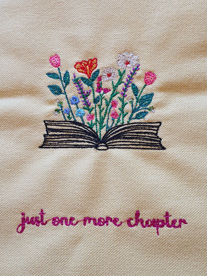 Embroidered Padded Book Pouch, Book Lovers Gift, Bookworm Gift, Book Accessory, Book Bag, Book Protector