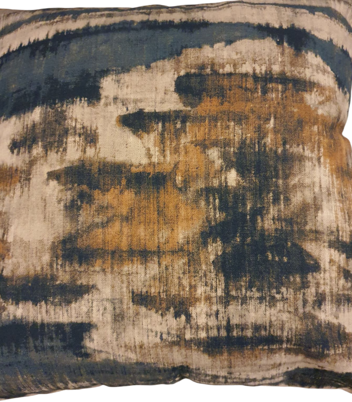 Close up of the abstract pattern on the front of the cushion cover.