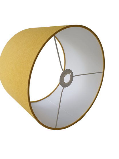 A view side on and upwards through the  spokes of the ring, also showing the inside of the shade.