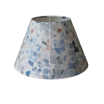A view of the back of the handmade shade which shows the seam join.