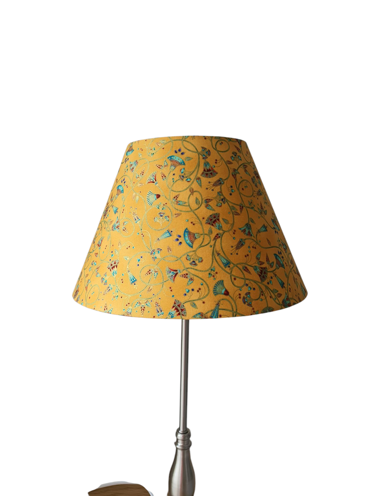 Handmade 30cm Conical Lampshade, Coolie Lampshade - Ancient Beauty Fabric