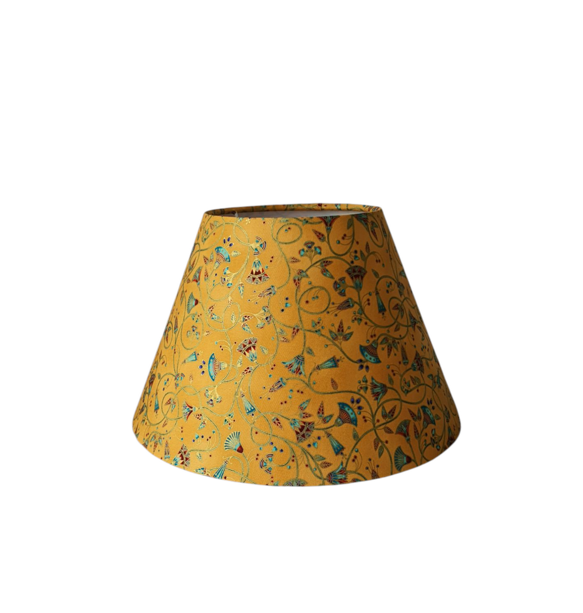 Handmade 30cm Conical Lampshade, Coolie Lampshade - Ancient Beauty Fabric