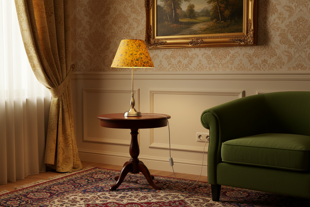 This photo has been generation to provide an indication of how would look in a room setting.  The listing is only for the shade.
