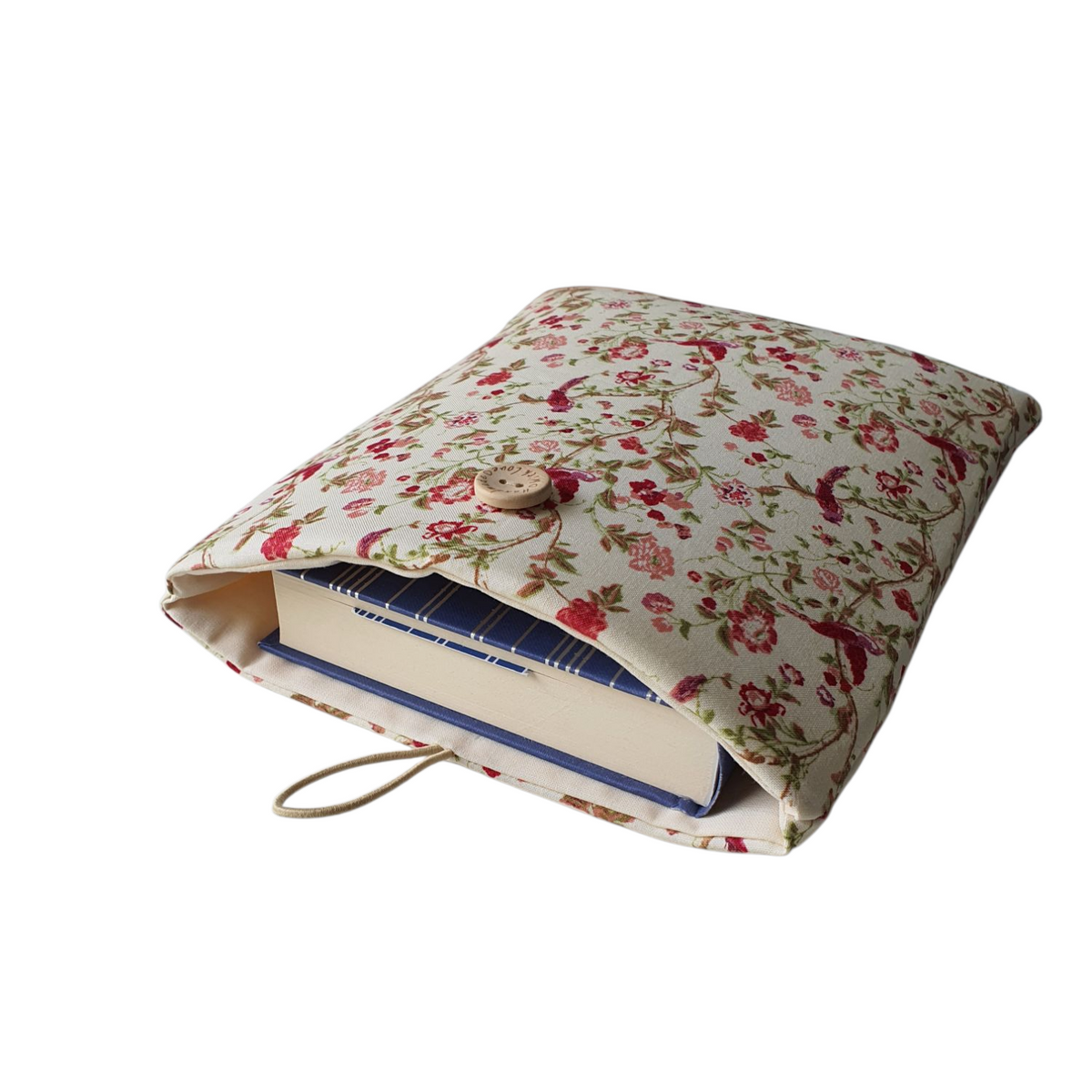 This photo shows a medium hardback book being protected by the foam padded Book Pouch.  The book is not included and is for illustrative purposes only.