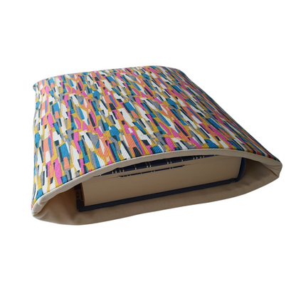 Handmade Padded Multicolour Book Pouch, Book Lovers Gift, Kindle, e-Reader, Tablet Sleeve, Book Bag, Book Protector