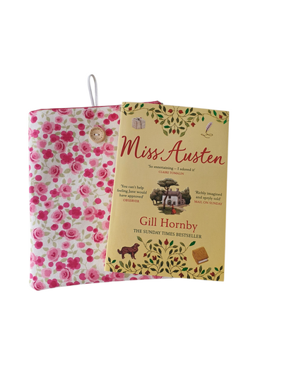 Handmade Padded Book Pouch, Kindle Sleeve, Book Lovers Gift, Floral Book Cover, Book Sleeve