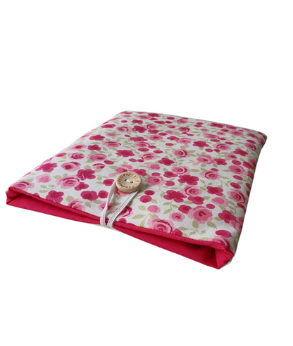 Handmade Padded Book Pouch, Kindle Sleeve, Book Lovers Gift, Floral Book Cover, Book Sleeve