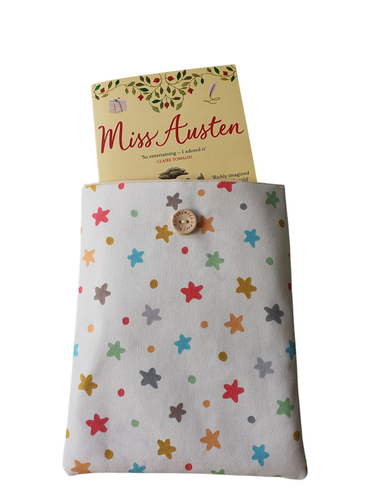 The book used for illustration purposes is 20cms x 13cms x 3cms.