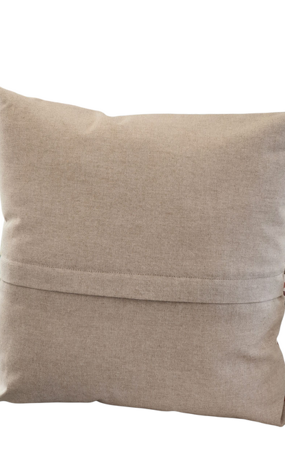 The reverse of the cushion cover which has an enclosed zip as can be seen in the photo.