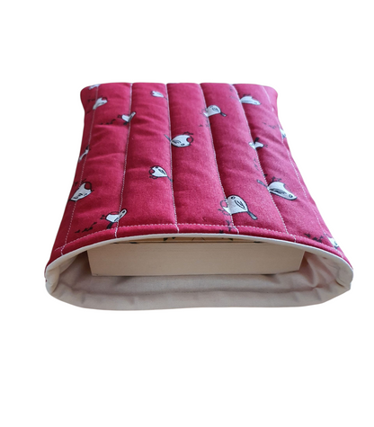 The padded Book Pouch is an ideal Book Lovers Gift to protect precious books from wear and tear.  The book in the photo is not included and is for illustrative purposes only.