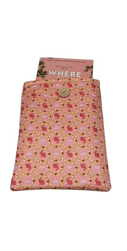 The book will protect precious books from wear and tear whilst being carried on the go.  The padded Book Pouch will also offer protection for a Kindle or e-Reader but please check the measurement of the device prior to placing an order.  The book is not included and is for illustrative purposes only.