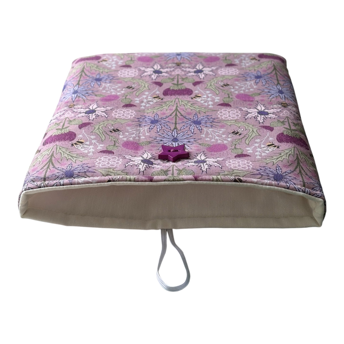 Handmade Padded Book Pouch, Book Lovers Gift, Book Sleeve, Floral Book Pouch, Book Accessory