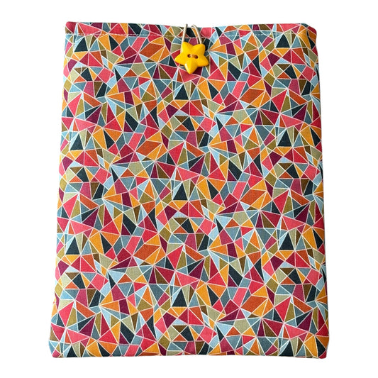 Multicolour Abstract Padded Book Sleeve, showing the fabric pattern