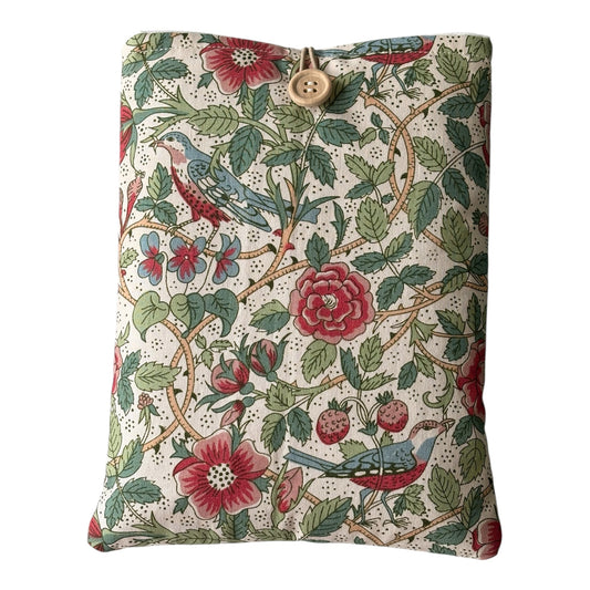 Liberty William Morris Padded Book Sleeve, showing the fabric pattern