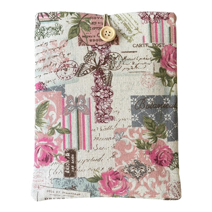 The vintage rose and butterflies patterned fabric also includes French style postmarks.  Pattern placement may vary from the listing photos.