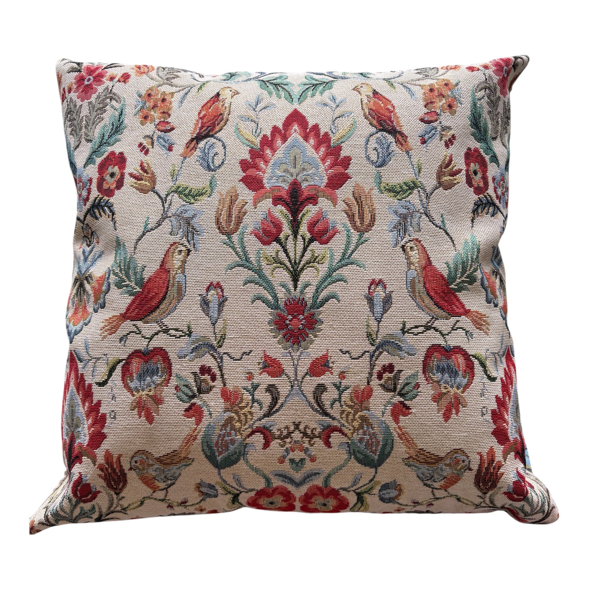 Handmade Zipped William Morris Cushion Covers, Bird Flowers Tapestry Fabric Cushion Cover