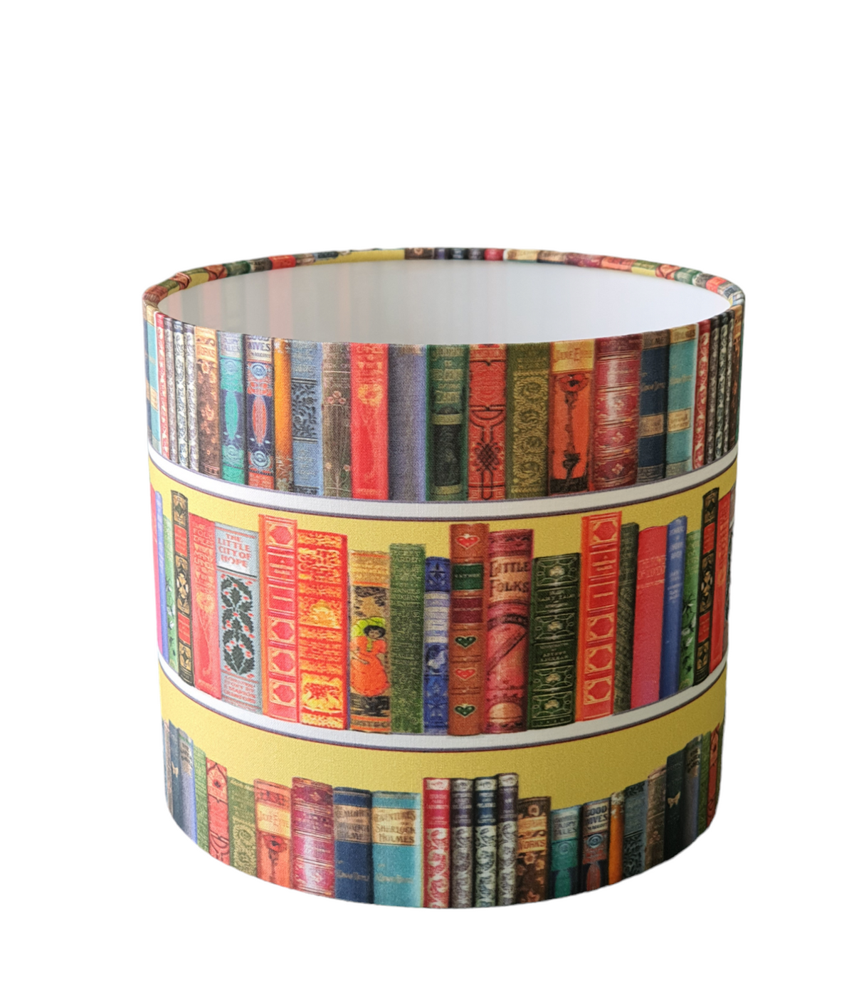Handmade 20cm Books Fabric Drum Lampshade, Book Lovers Gift, Classic Books Lampshade