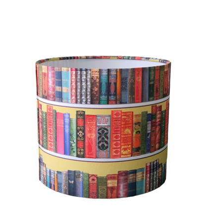 Handmade 20cm Books Fabric Drum Lampshade, Book Lovers Gift, Classic Books Lampshade