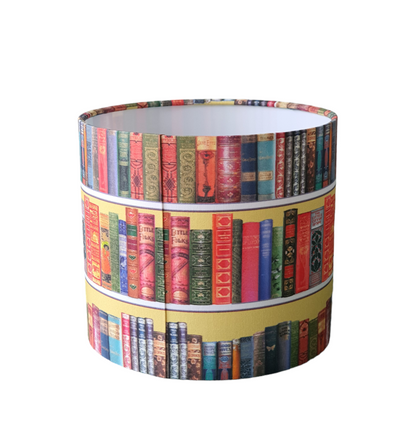 Handmade 20cm Books Fabric Drum Lampshade, Book Lovers Gift, Classic Books Lampshade
