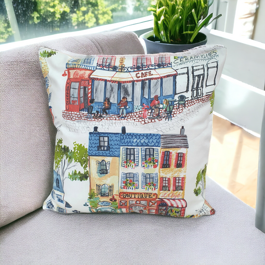 Handmade Zipped Cushion Cover (18" x 18") - Boutique French Life Fabric