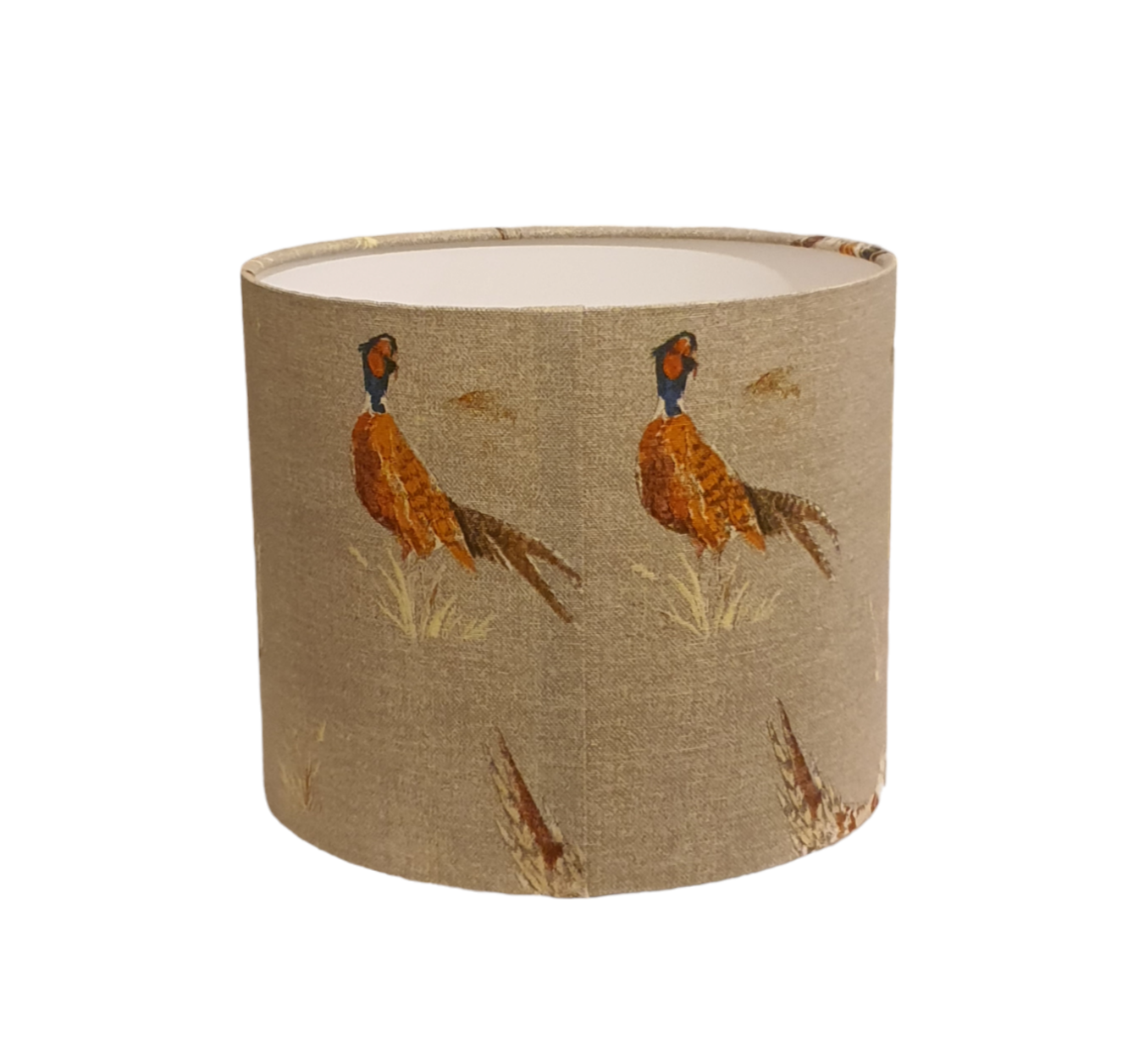 Handmade 25cm Drum Lampshade - Fryetts Pheasant Fabric