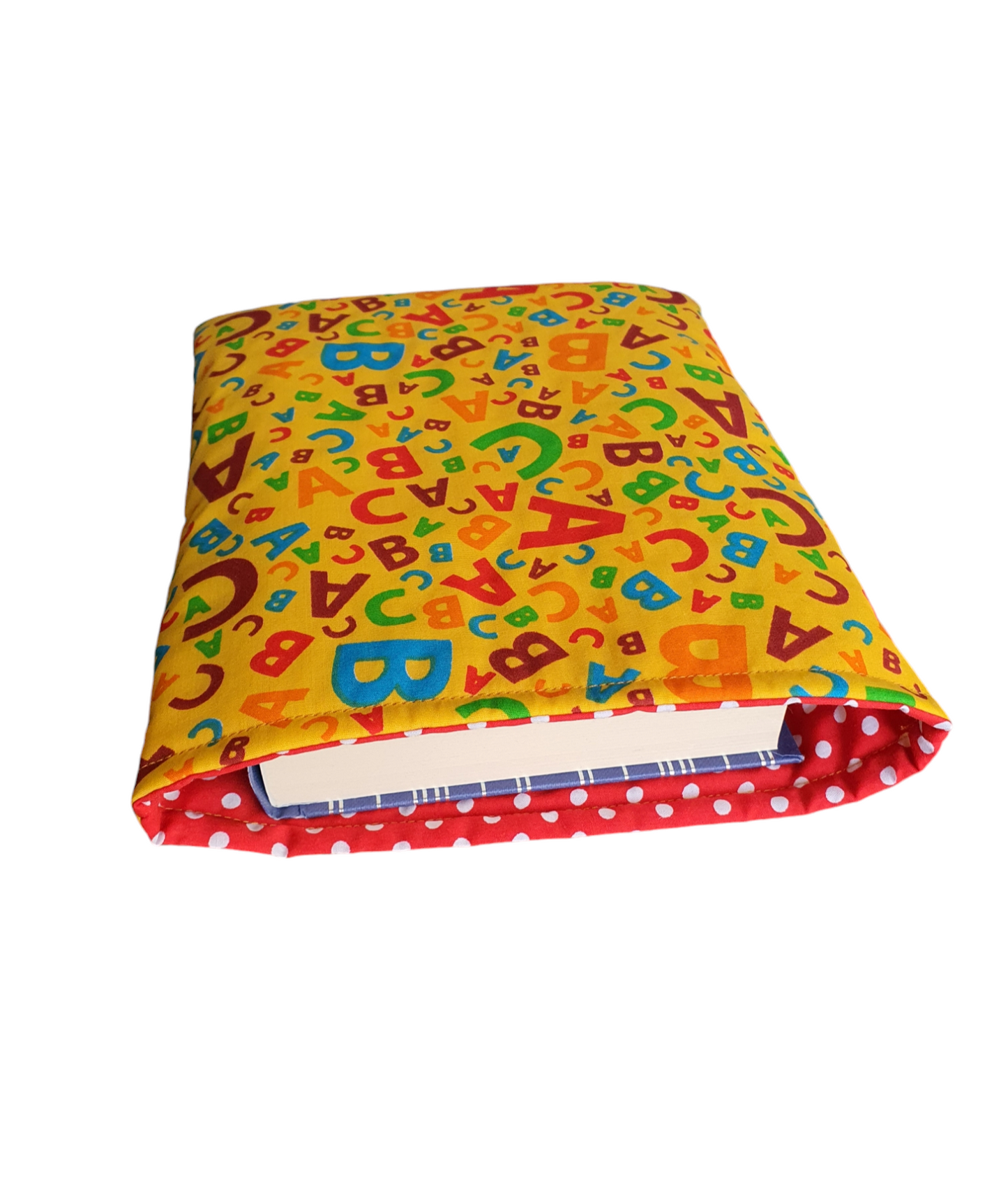 Handmade Padded Multicolour Book Pouch, Book Sleeve, Book Bag, Book Lovers Gift, Book Accessory