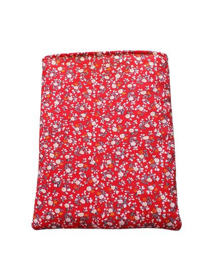 Handmade padded fabric Book Sleeve, Book Pouch, made with ditsy daisy patterned fabric  This would be a lovely gift idea as a Book Lovers Gift.