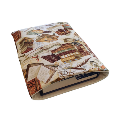 Handmade Padded Book Cover, Book Lovers Gift, Book Pouch, Book Sleeve, Library Books Fabric, Book Accessory, Book Bag, Book Protector