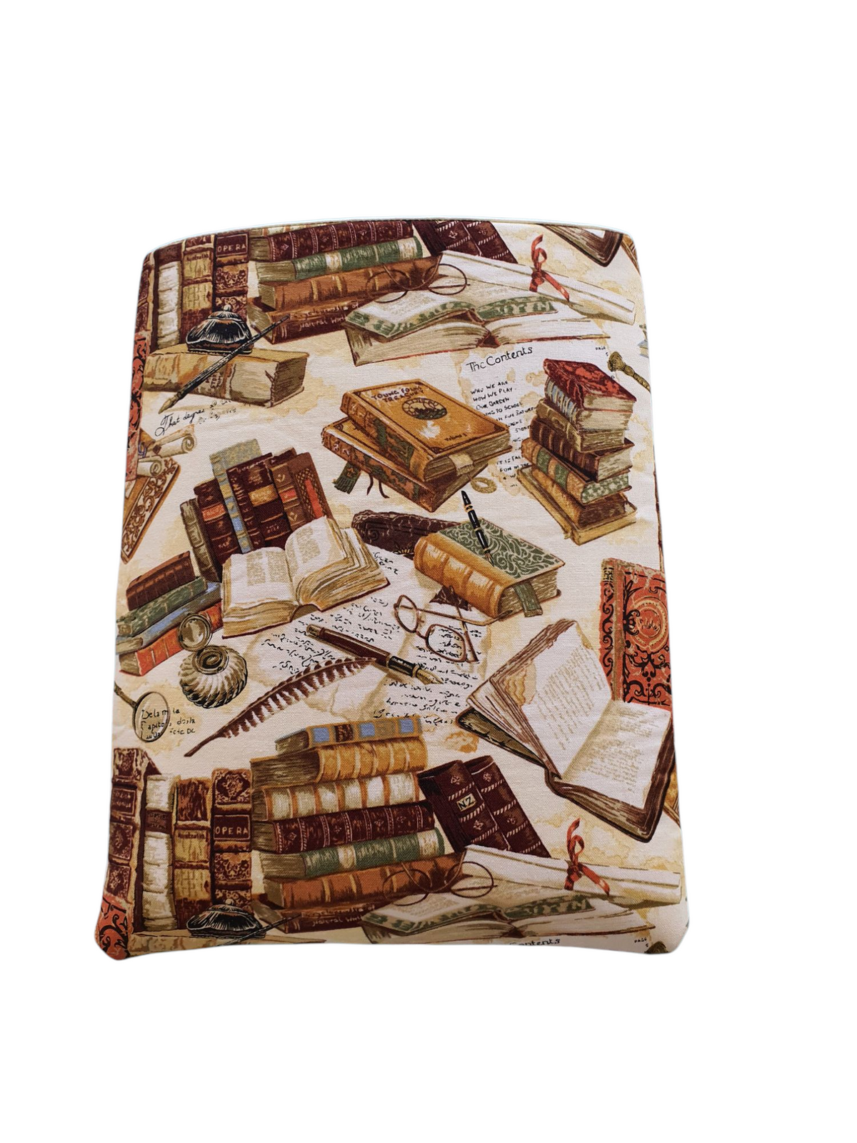 Handmade padded Book Pouch, padded with foam and made using library books fabric.  This would be a great book accessory as a Book Lovers Gift or why not treat yourself.