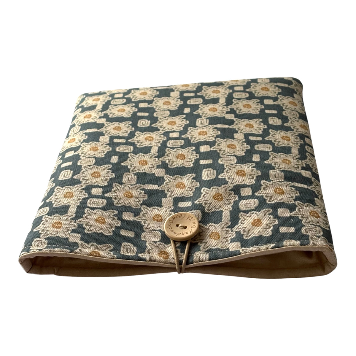 
Handmade Padded Blue Tablet iPad Pouch, Book Pouch, Book Sleeve