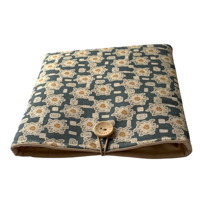 
Handmade Padded Blue Tablet iPad Pouch, Book Pouch, Book Sleeve