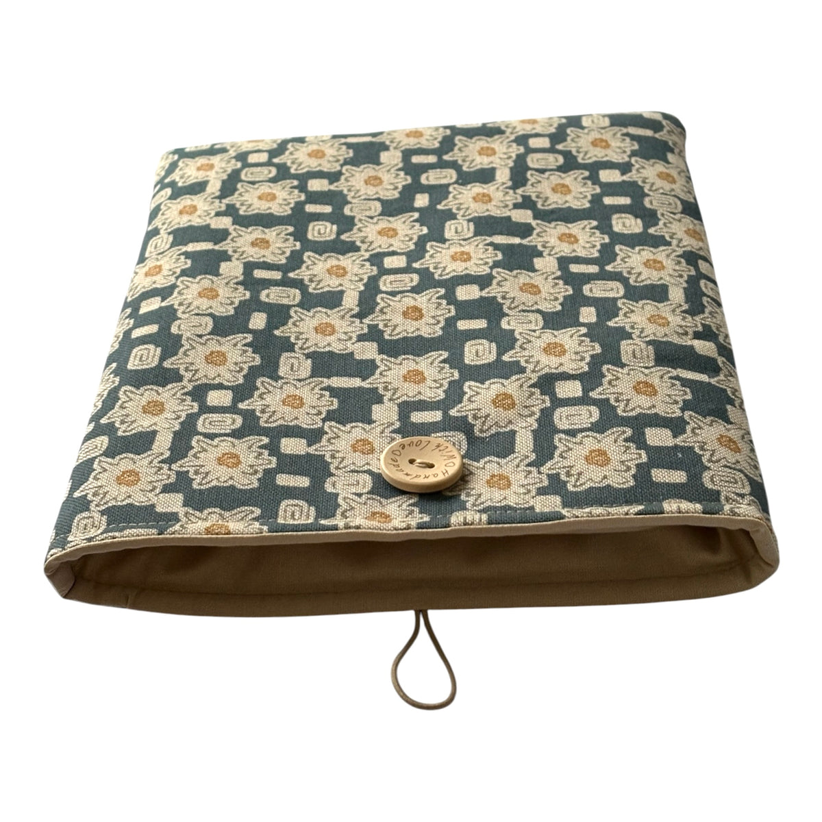 
Handmade Padded Blue Tablet iPad Pouch, Book Pouch, Book Sleeve