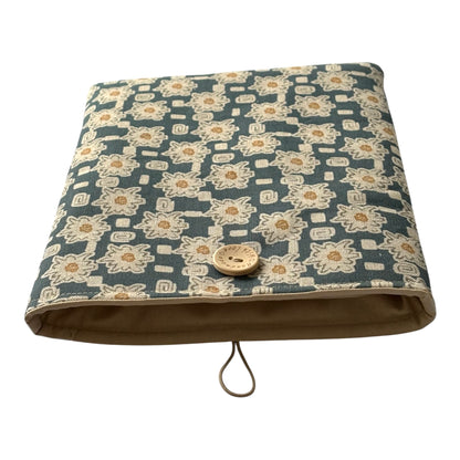
Handmade Padded Blue Tablet iPad Pouch, Book Pouch, Book Sleeve