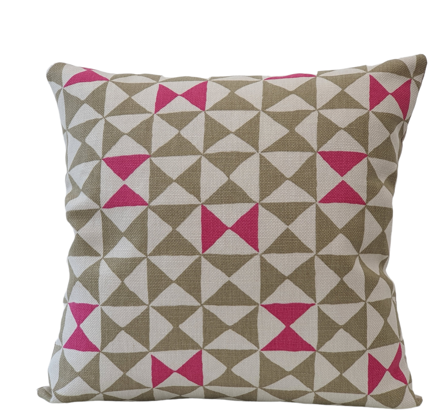 Geometric Pink - Handmade Zipped Cushion Cover (17x17)